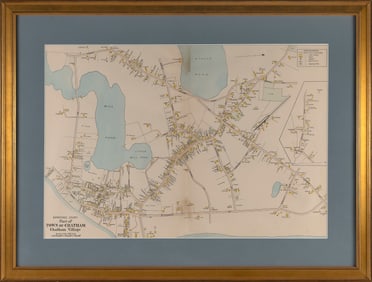 BARNSTABLE COUNTY ATLAS PAGE DEPICTING CHATHAM, MASSACHUSETTS America, Late 19th Century 19.5" x