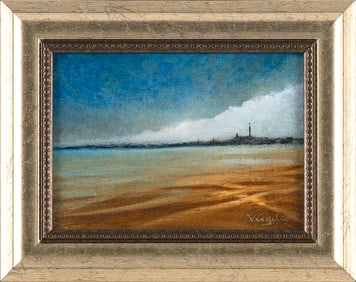 SUSAN VIRGILIO (Massachusetts, Contemporary), Pilgrim Monument from across the bay, Provincetown,
