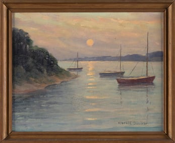 HAROLD C. DUNBAR (Massachusetts, 1882-1953), "Stage Harbor at Sunset From Near Morris Island"., Oil