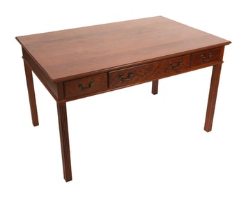 ELDRED WHEELER CHERRY DESK Massachusetts, 20th Century Height 30". Width 52". Depth 33.75".