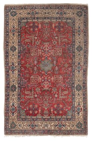 TABRIZ RUG: 3'3" X 5'2" Second Quarter of the 20th Century