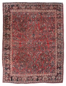 SAROUK RUG: 8'7" X 11'6" Mid-20th Century
