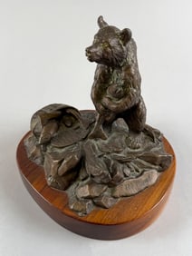 CLARK EVERICE BRONSON (Utah, 1939-), "It's Mine!"., Bronze, height 8.75".