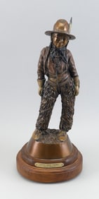 SUSAN OSTERMAN KLIEWER (Arizona, 1940-), "Little Crow Cowboy"., Bronze, total height 16.5".