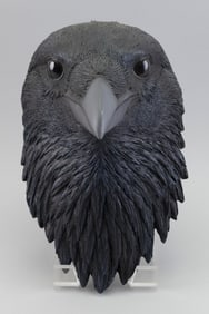 RAVEN'S HEAD SCULPTURE Contemporary Height 14".