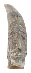 FIGURAL CARVED WHALE'S TOOTH 19th Century Length 6".