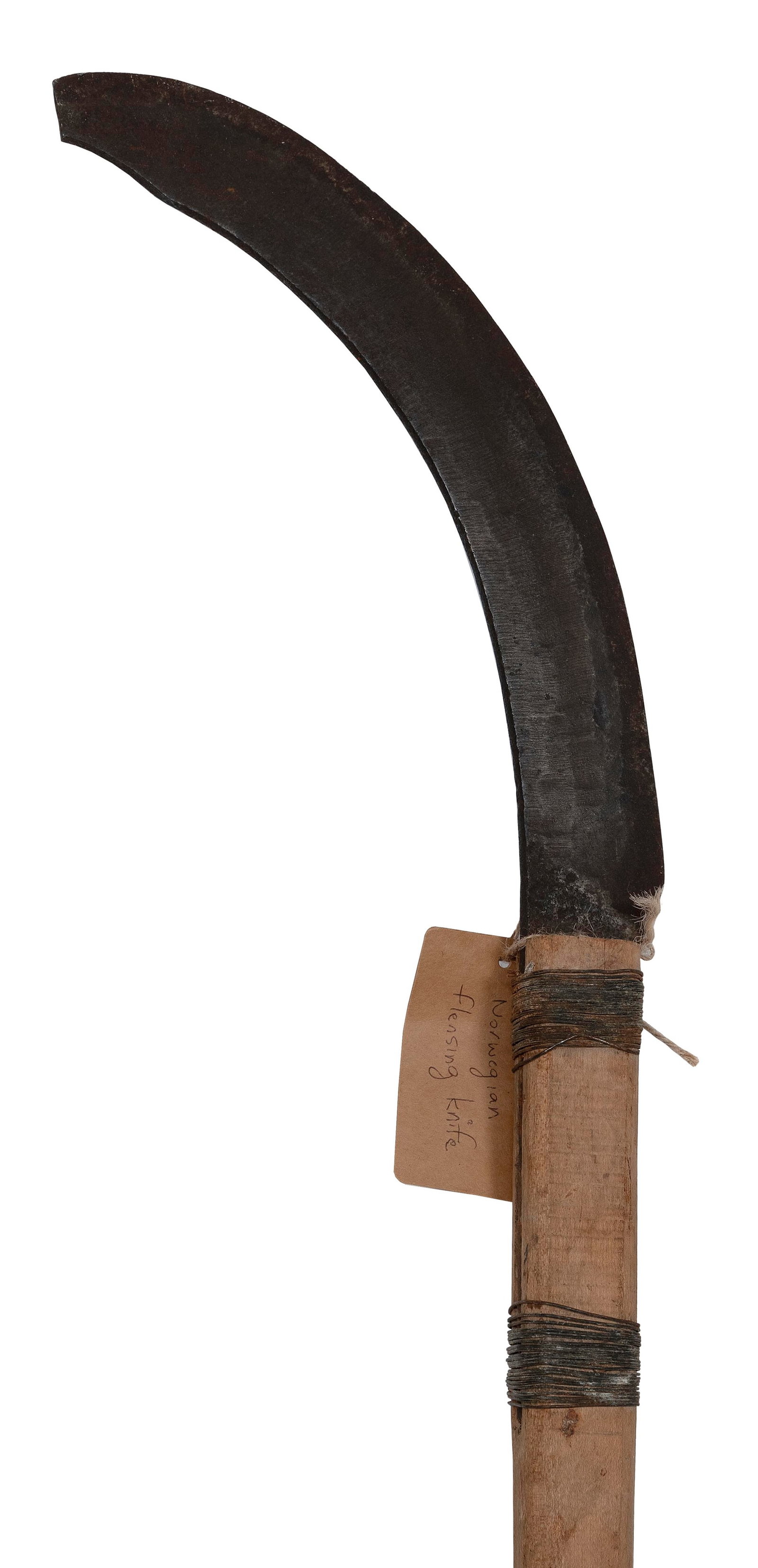 NORWEGIAN FLENSING KNIFE ON POLE Early 20th Century Length 68.5".: NORWEGIAN FLENSING KNIFE ON POLEEarly 20th CenturyAdditional information about this lot may be found on the Hellman Collection website, number REH210.Length 68.5". Provenance:The Hellman Whaling & Wha