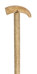 WHALE IVORY AND WHALEBONE CANE 19th Century Length 37".