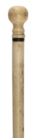 WHALE IVORY AND WHALEBONE CANE 19th Century Length 34".