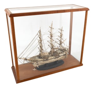 CASED MODEL OF THE WHALESHIP "SEA WITCH" 19th Century Case height 17.25". Length 20.25". Width 7.5".