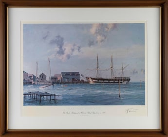 JOHN STOBART (Massachusetts/Florida/England, 1929-2023), "Martha's Vineyard, the Bark Mattapoisett