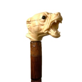 FIERCE DOG CANE 19th/Early 20th Century Length 34.5".