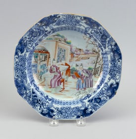 CHINESE EXPORT PORCELAIN SOUP PLATE 18th Century Diameter 8.75".