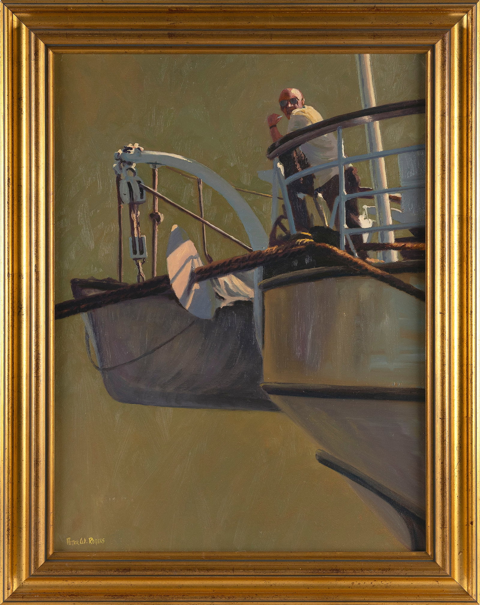 PETER WARREN ROGERS (Massachusetts, 1944-), "One of the Comrades"., Oil on canvas, 24" x 18". Framed: PETER WARREN ROGERS Massachusetts, 1944- "One of the Comrades". Signed lower right "Peter W. Rogers". Oil on canvas, 24" x 18". Framed 23" x 22.5".