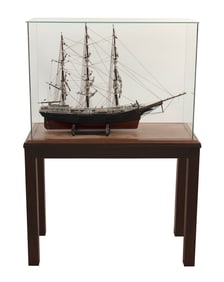 CASED MODEL OF THE "FLYING FISH" Early 20th Century Case height 57". Length 40". Width 17.5".