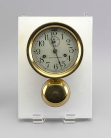 SETH THOMAS SHIP'S BELL CLOCK WITH EXPOSED BELL Early 20th Century Face diameter 5.5".