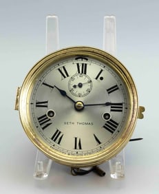 SETH THOMAS SHIP'S CLOCK 20th Century Case diameter 6.25".