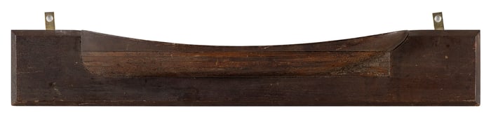 HALF MODEL OF A YACHT WITH AN UNUSUAL BACKBOARD America, Early 20th Century Backboard 3.75" x 23.5".