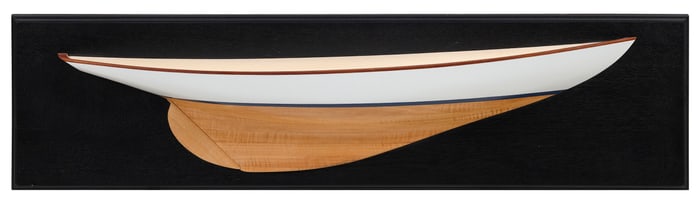 MARSOM BUTTFIELD PRATT MOUNTED HALF HULL MODEL OF THE "NEW YORK 32" America, 1923-2009 Backboard