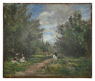 HENRI MICHEL-LEVY (France, 1845-1914), "Journee d'Ete"., Oil on canvas, 18.25" x 22". Unframed.