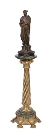 AFTER ANTOINE-FRANCOIS SAINT AUBERT (France, 19th Century), Dante., Bronze, height 22". Pedestal