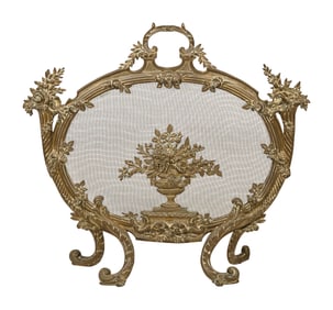 FRENCH ROCOCO-STYLE FIREPLACE SCREEN Early 20th Century Height 28.5". Width 31".