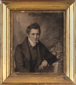 CONTINENTAL SCHOOL (19th Century,), Portrait of a gentleman., Mixed media on paper, 10" x 8.5"