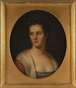 CONTINENTAL SCHOOL (19th Century,), Bust portrait of a woman., Oil on canvas, 25.25" x 21". Framed