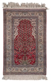 HEREKE PRAYER RUG: 2'2" X 3'4" 20th Century