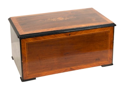 PAILLARD "TAMBOUR ET TIMBRES" MUSIC BOX Switzerland, Late 19th Century Height 13". Width 25". Depth