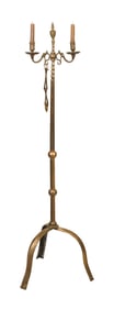 DUTCH BRASS LIGHTING STANDARD Early to Mid-19th Century Height 55".