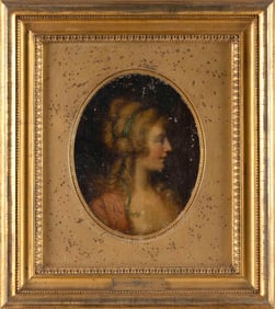 ATTRIBUTED TO JAMES NORTHCOTE (England, 1746-1831), Portrait of a lady., Oil on canvas, 9.25" x