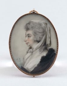 ANDREW PLIMER (United Kingdom/England, 1763-1837), Miniature portrait on ivory of a lady in profile,