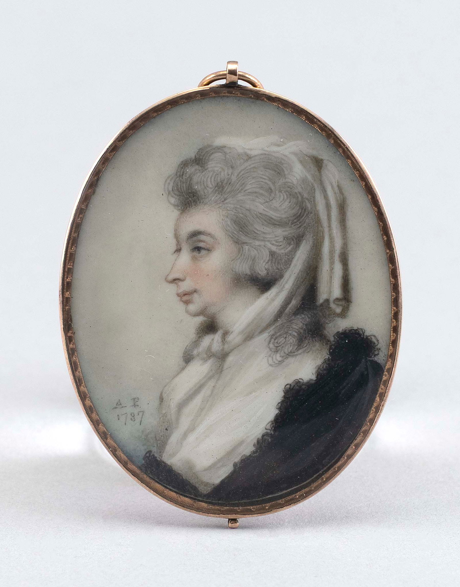 ANDREW PLIMER (United Kingdom/England, 1763-1837), Miniature portrait on ivory of a lady in profile, (1 of 2)