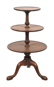 QUEEN ANNE MAHOGANY DUMBWAITER 18th Century Height 40".
