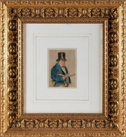 POSSIBLY CHARLES MARTIN (England, 19th Century), Portrait of J.M.W. Turner., Watercolor, 6.5" x