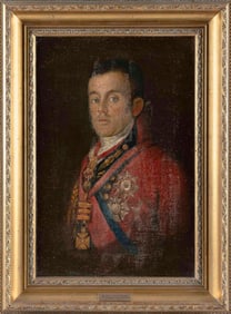 ENGLISH SCHOOL (19th Century,), Portrait of Arthur Wellesley, First Duke of Wellington., Oil on