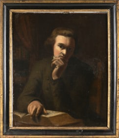 ENGLISH SCHOOL (19th Century,), Portrait of a man., Oil on canvas, 22.25" x 18.5". Framed 26.25" x