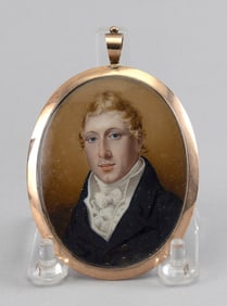 ENGLISH SCHOOL (19th Century,), Fine quality portrait miniature of a young man., 2.75" x 2.25".