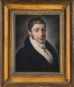 ENGLISH SCHOOL (19th Century,), Small portrait of a gentleman., Pastel, 11.5" x 8.5" sight. Framed