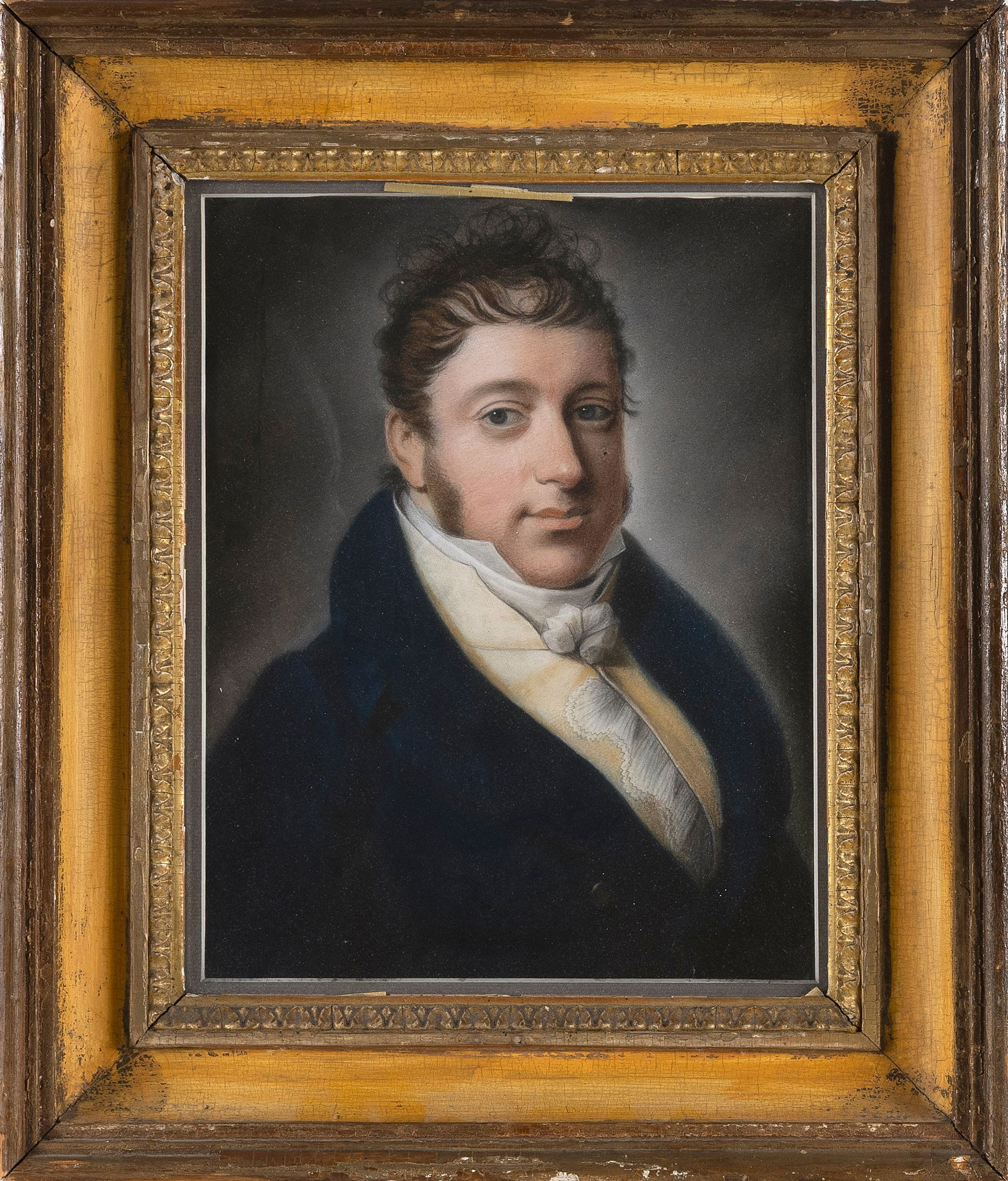 ENGLISH SCHOOL (19th Century,), Small portrait of a gentleman., Pastel, 11.5" x 8.5" sight. Framed (1 of 2)