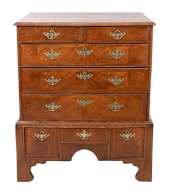 ENGLISH TWO-PART CHEST 19th Century Height 47". Width 38". Depth 21".