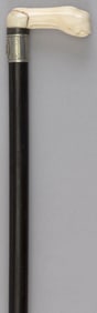 LION'S PAW WALKING STICK Late 19th/Early 20th Century Length 35".