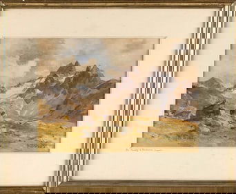EDWARD HARRISON COMPTON (United Kingdom/Germany, 1881-1960), European landscape., Watercolor, 9" x