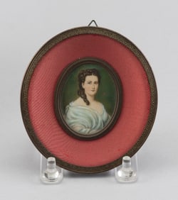 GERMAN/AUSTRIAN SCHOOL (19th Century,), Portrait miniature of a lady., 1.75" x 1.5". Framed 4" x