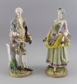 PAIR OF MEISSEN PORCELAIN FIGURES Germany, 19th Century Heights 16".