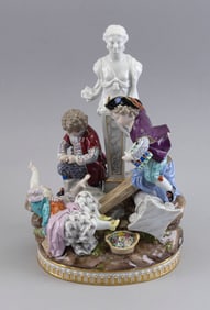 MEISSEN PORCELAIN FIGURE GROUP Germany, Late 19th/Early 20th Century Height 11".