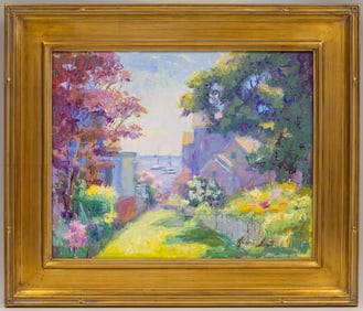 JOHN CLAYTON (Cape Cod, Massachusetts/Florida, 1961-), Grassy Lane., Oil on board, 16" x 20". Framed