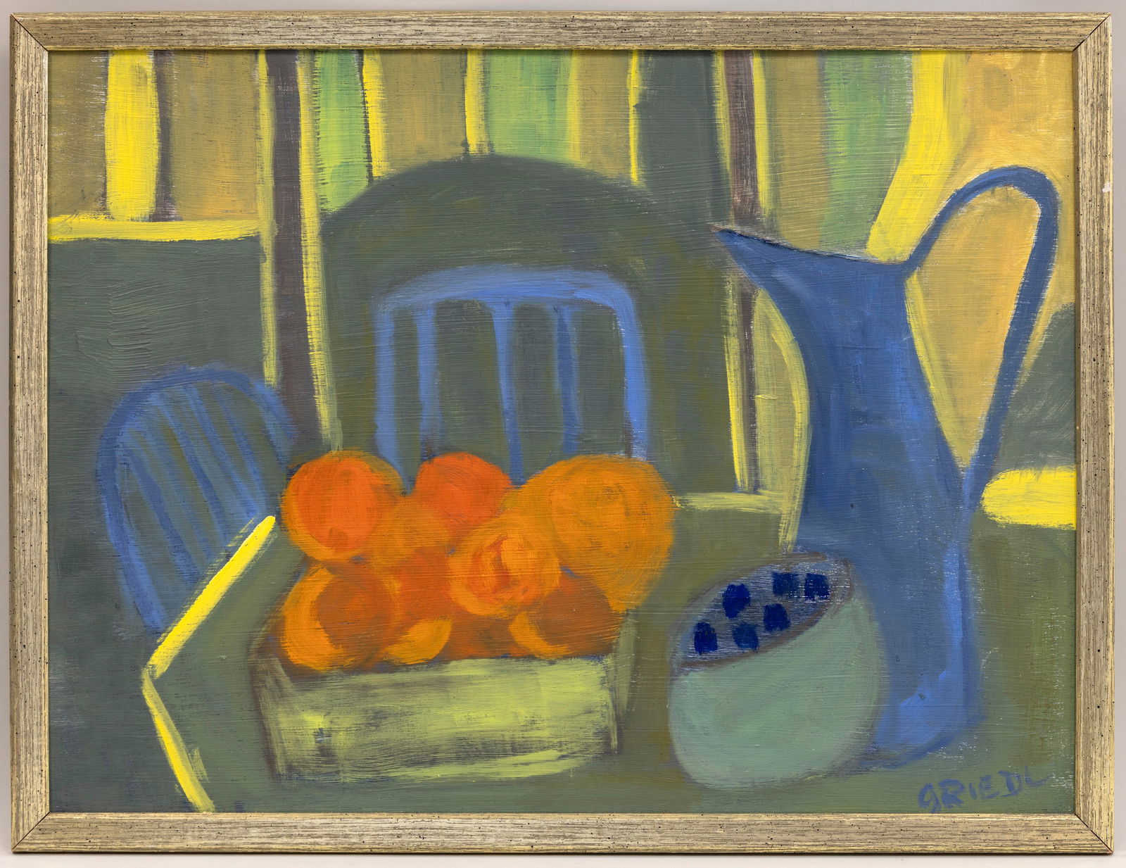 GEORGENE RIEDL (Cape Cod, Massachusetts, Contemporary), Greenhouse., Oil on panel, 18" x 24". Framed (1 of 3)