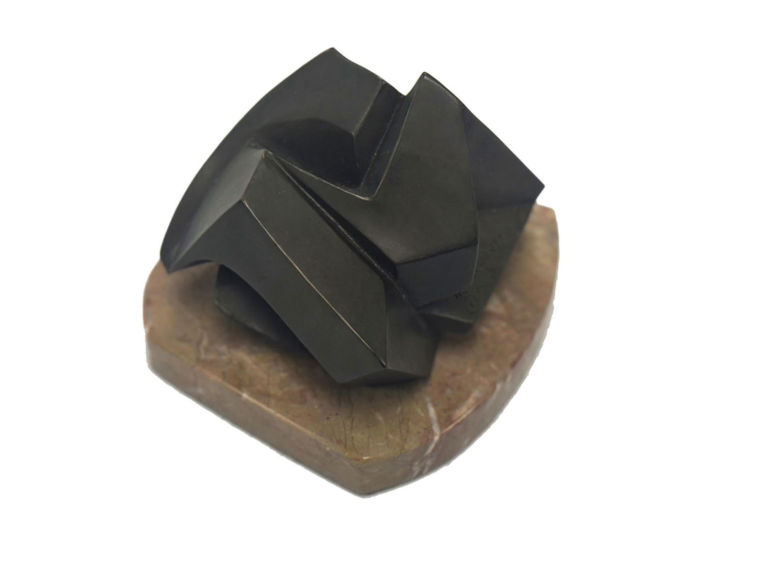 ALLAN HOUSER (Oklahoma/New Mexico, 1914-1994), Geometric abstract., Bronze, 3.5" x 5.75" x 5". (1 of 2)